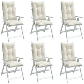 Cuscini Sedia Schiena Alta 6 Crema Mélange 120x50x7 Tessuto /