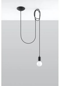Sollux SL.0369 - Lampadario a sospensione con filo EDISON 1 1xE27/60W/230V ragno nero