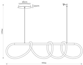 ONLI - Lampadario LED a sospensione con filo AMANDA LED/40W/230V 4500K cromo opaco