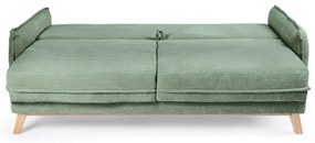 Divano letto in velluto a coste verde chiaro 218 cm Tori - Bonami Selection
