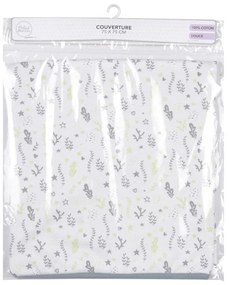 Coperta per bambini bianca/grigia in cotone 75x75 cm Ocean – Bébé Douceur