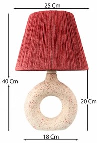 Lampada da tavolo 1xE27/40W/230V bianco/rosso