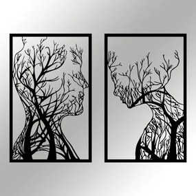SET 2x Decorazione da muro 86x63 cm Albero della Vita metallo