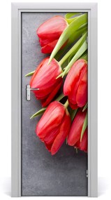 Rivestimento Per Porta Tulipani rossi 75x205 cm