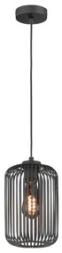 Lampadario nero con paralume in metallo ø 16 cm Cage - Fischer &amp; Honsel