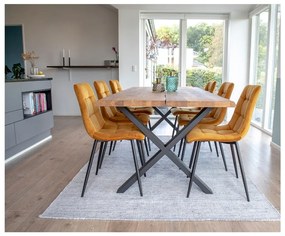 Sedie da pranzo in set gialle in imbottito 2 pz Middelfart – House Nordic