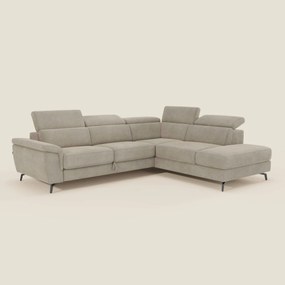 Estro Divano angolare estraibile - poggiatesta reclinabili in tessuto impermeabile T14 beige