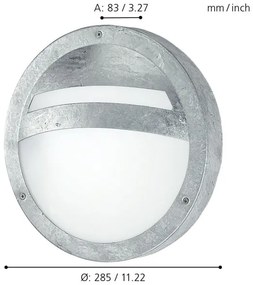 Eglo 88119 - Applique da esterno SEVILLA 1xE27/15W/230V