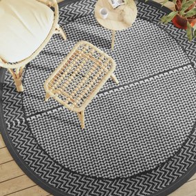 Tappeto Da Esterno Arakıl Grigio Ø200 Cm İn Pp /