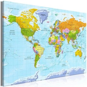 Quadro  World Map: Colour Palettes (1 Part) Italian Text  Larghezza x Altezza Home decor 90x60