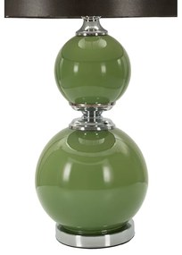 Lampada da tavolo grigio-verde con paralume in tessuto (altezza 65 cm) Eva - Mauro Ferretti