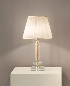 Lampada da tavolo in cristallo trasparente dido h46 lt.dido-oro dorato