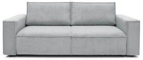 Divano letto in velluto a coste grigio chiaro 245 cm Nihad - Bobochic Paris