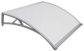 Pensilina in policarbonato grigio L 140 x P 90 cm struttura in pvc