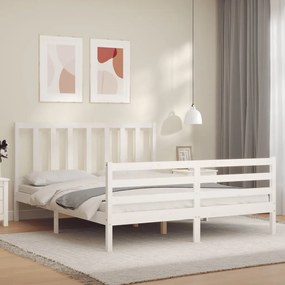 Giroletto Senza Materasso Bianco 160x200 Cm Legno Massello Pino /