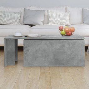 Tavolino salotto grigio cemento 150x50x35 cm legno multistrato