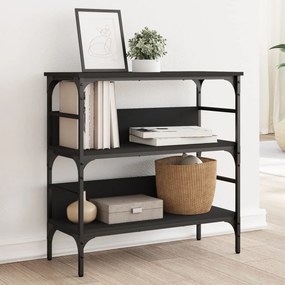 Tavolino Consolle Nero 75x32x75 Cm İn Legno Multistrato /