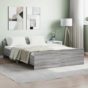 Giroletto con testiera e pediera grigio sonoma 135x190 cm
