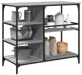 Carrello cucina grigio sonoma 100x45x89,5 cm legno multistrato