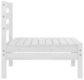 Set Divani da Giardino 4 pz Bianco in Legno Massello di Pino