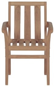 Sedie da giardino 2 pz con cuscini beige massello di teak