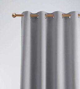 Tenda ad anelli oscurante di qualità in grigio chiaro 140 x 280 cm