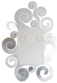 Specchio temple grande argento in ferro 90x130hcm