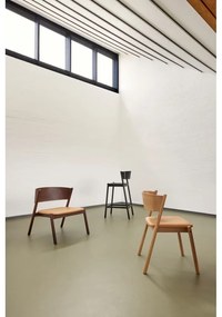 Sgabello da bar nero in legno di quercia altezza seduta 75 cm Oblique - Hübsch