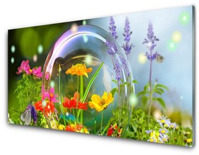 Quadro in vetro Fiori Pianta naturale 100x50 cm