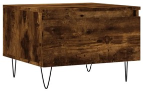Tavolini salotto 2pz rovere fumo 50x46x35 cm legno multistrato