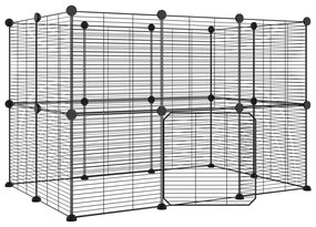 Gabbia per animali 20 pannelli con porta nera 35x35 cm acciaio