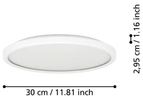 Eglo 901446 -Plafoniera LED da esterno ROVITO 13,9W/230V diametro 30 cm IP44 bianco