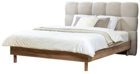 Letto matrimoniale imbottito grigio chiaro rete inclusa 180x200 cm Kumo - Bobochic Paris