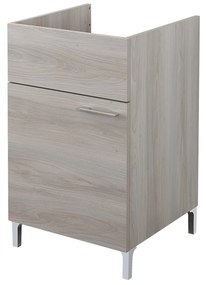 Lavatoio a Terra 50x50 Un'Anta Con Vasca Feridras "Lavanderia" Rovere Grigio