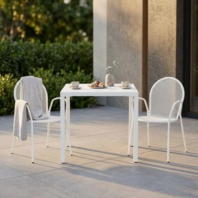 INDEX - set tavolo in alluminio cm 80 x 80 x 73h con 2 poltrone Maris