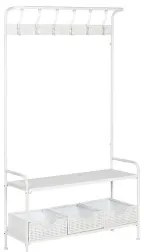 Ingresso con Cassetti Home ESPRIT Bianco Metallo 110 x 36 x 186 cm