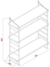 Mensola ARMONI 85x72 cm marrone/nero