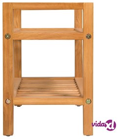 vidaXL Scarpiera con 2 Ripiani 50x27x40 cm in Massello di Rovere