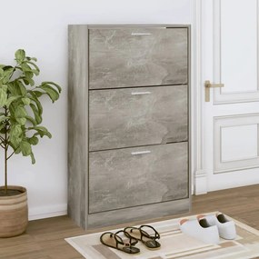 Scarpiera Grigio Cemento 63x24x103 Cm İn Legno Multistrato /