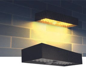 Lampada ad Energia Solare Applique da Parete WALL Nera - 4000K Bianco Naturale