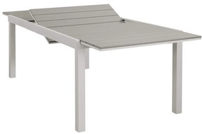 TRIUMPHUS - set tavolo in alluminio e polywood cm 180/240 x 100 x 73 h con 6 poltrone Aulus