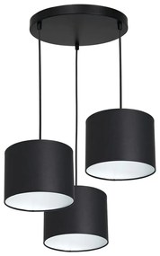 Lampadario a sospensione con filo ARDEN 3xE27/60W/230V nero/bianco