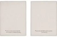 Set 2 strofinacci 45x65 cm tortora con scritta in misto cotone