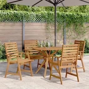 Set da pranzo per giardino 5 pz in legno massello di acacia