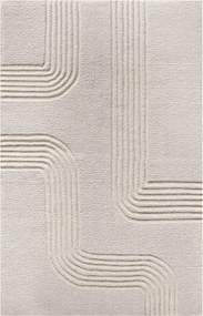 TOBIAS - tappeto in lana avorio con decoro