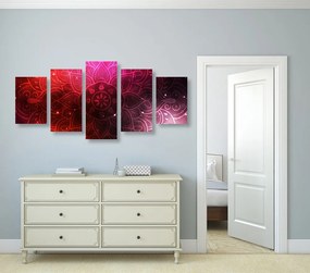 Quadri 5 pezzi – Mandala con sfondo galattico