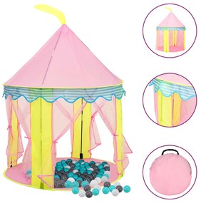Tenda Da Gioco Per Bambini Rosa Con 250 Palline 100x100x127 Cm /