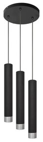 Lampadario LED a cavo TUBA 3xGU10/4,8W/230V nero/cromo lucido