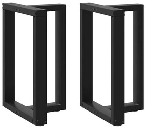 Gambe Tavolo Pranzo A Forma T 2pz Nero 60x35x(72-73)cm Acciaio /