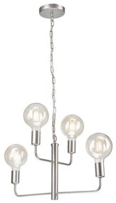 Lampadario a catena ORLANDO 4xE27/60W/230V argento